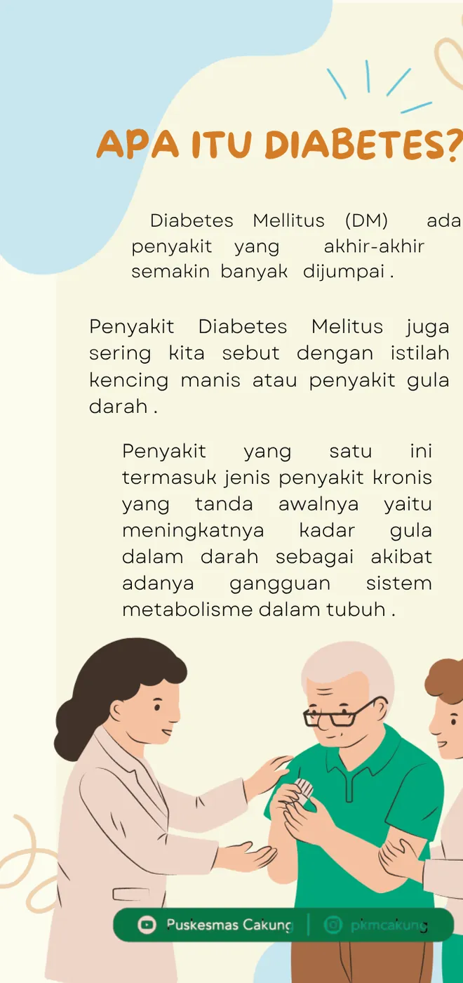 Panel berisi penjelasan apa itu diabetes, termasuk istilah kencing manis.