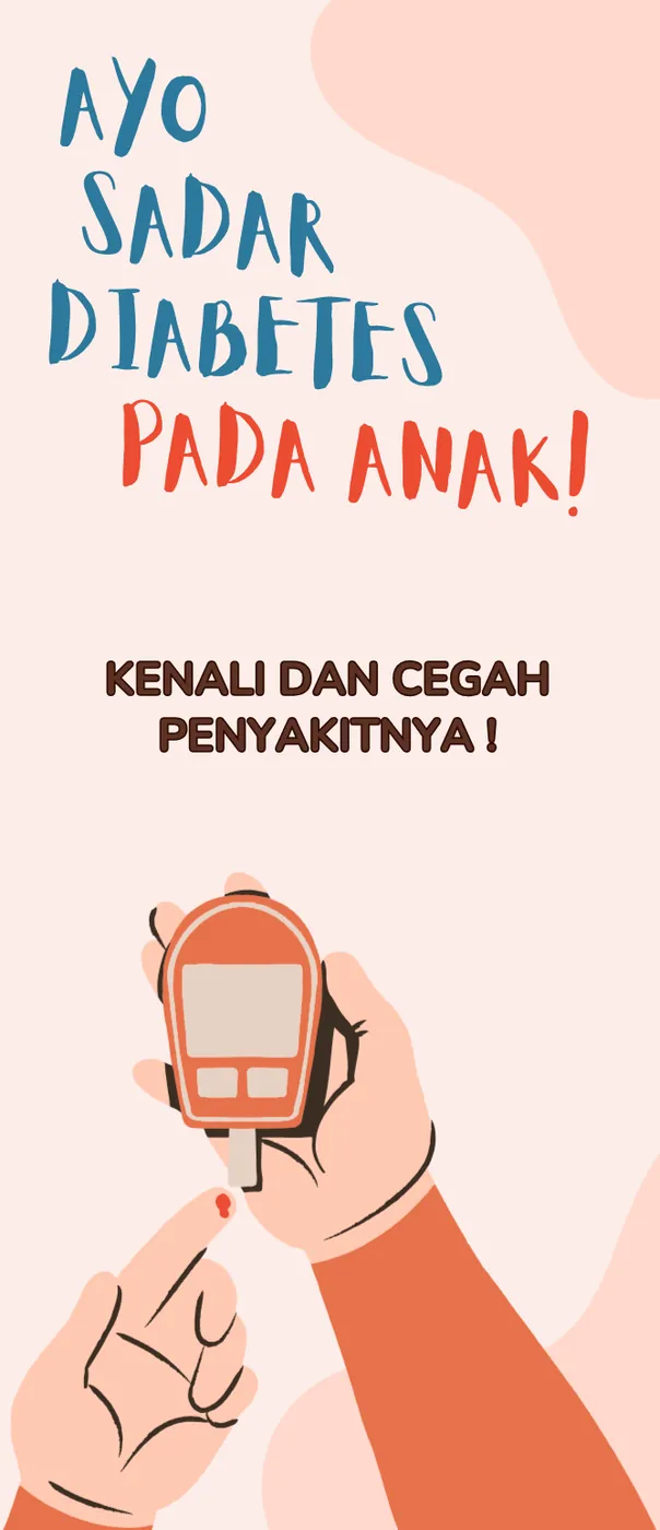 Panel berisi judul ayo sadar diabetes pada anak dan ajakan mengenali serta mencegah penyakitnya.